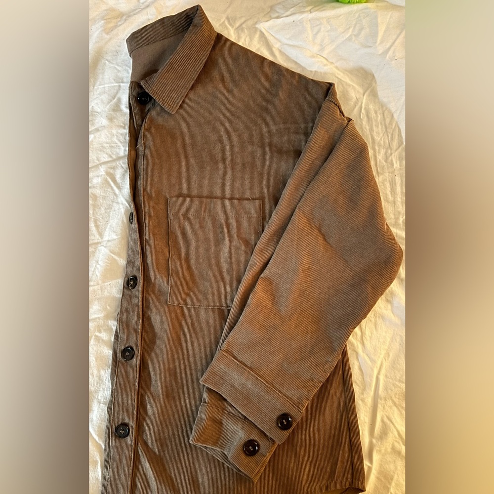 Brown Button-Down Corduroy Shirt
